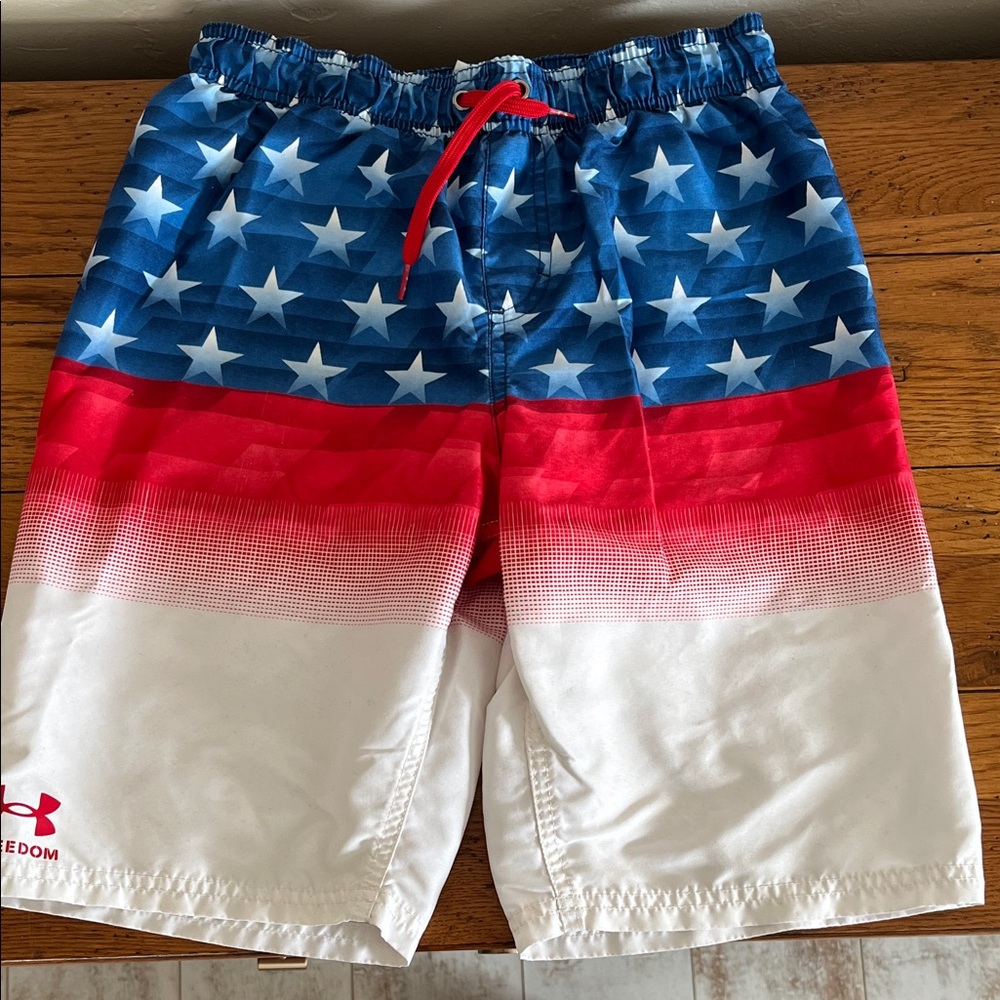 Under Armour Men's Stars and Stripes Athletic Shorts - Blue, Red, White
